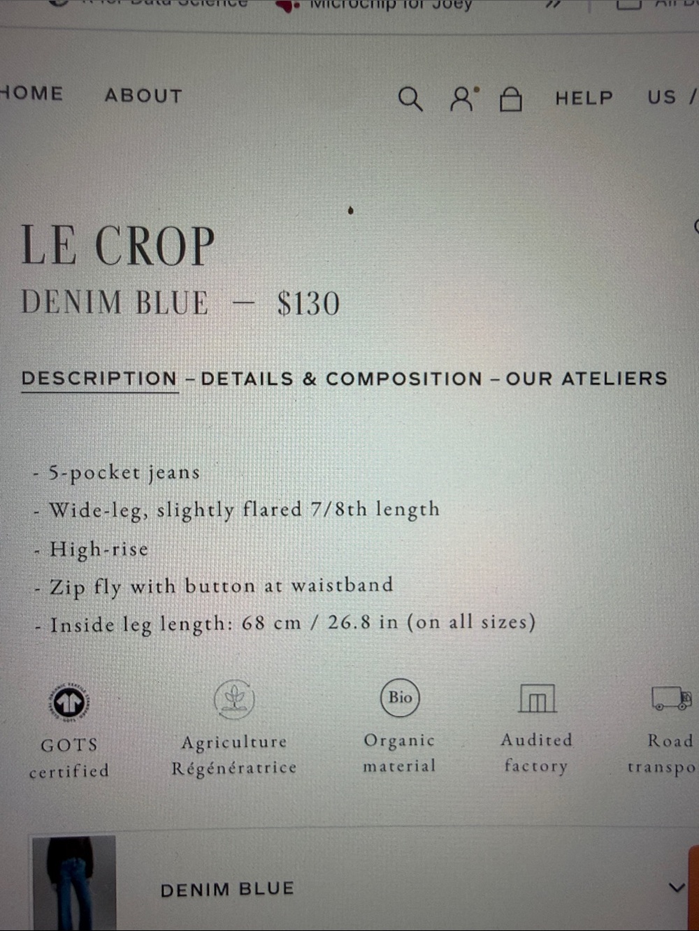 Sezane Le Crop Jeans - Picture 6 of 6